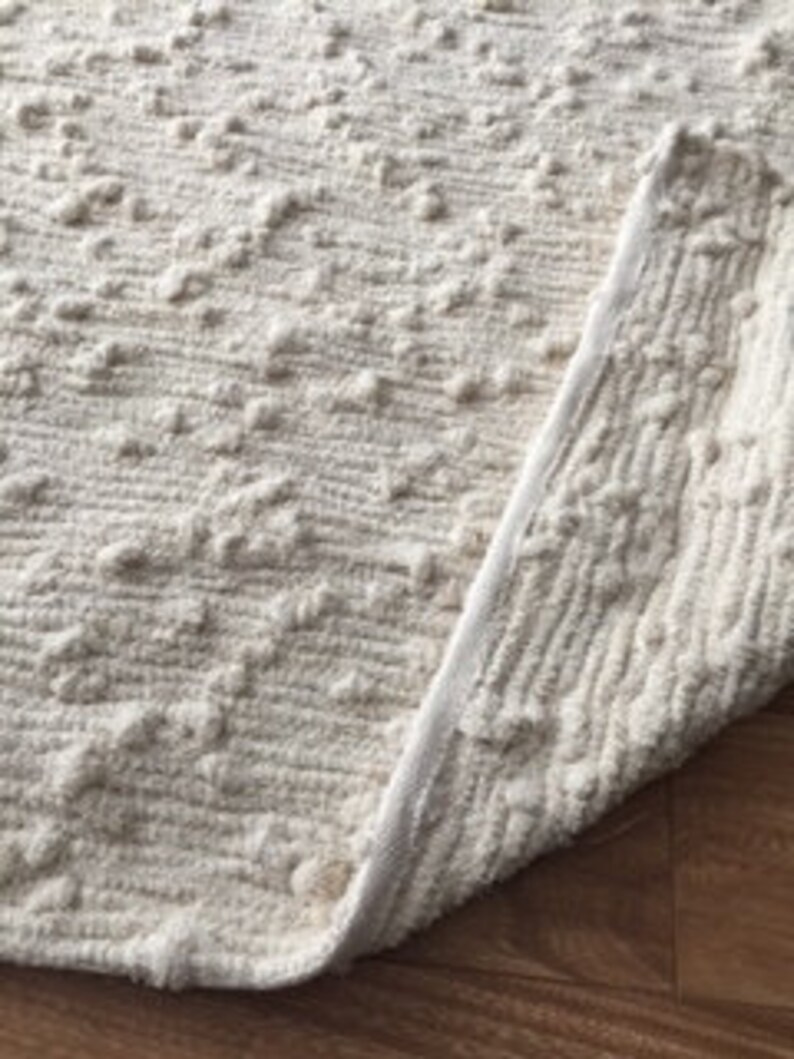Nubby Natural Rug area rug handwoven rug white rug Etsy