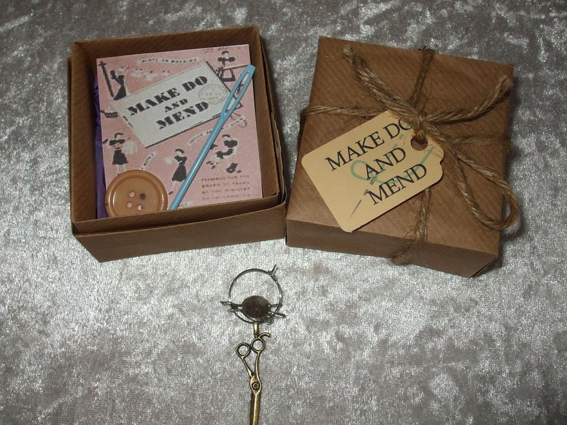 1940's Make Do & Mend Box Wedding favours, Handmade gifts image 2