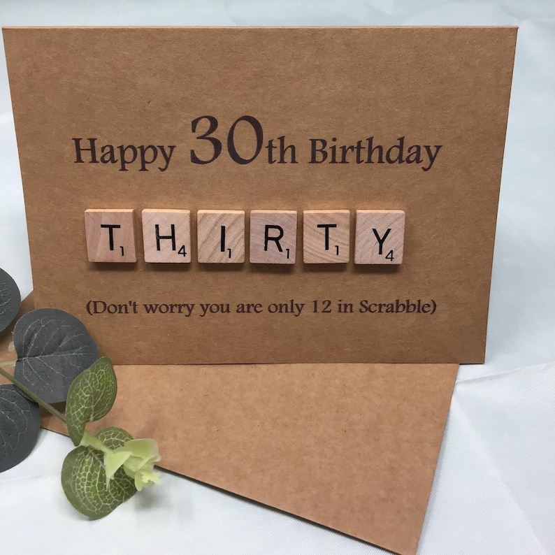 30th Birthday Scrabble Card: Handmade Keepsake - Etsy UK