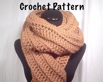 Häkelanleitung - Camel Gerippter Oversize Schal