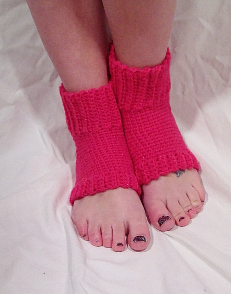 Pink Sparkle Crochet Yoga Socks - Etsy