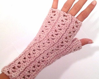 Rose Crochet Fingerless Gloves