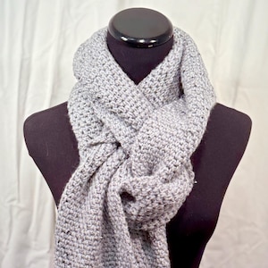 Grey Crochet Oversize Scarf