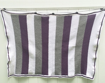 Rugby Stripe Textured Crochet Blanket