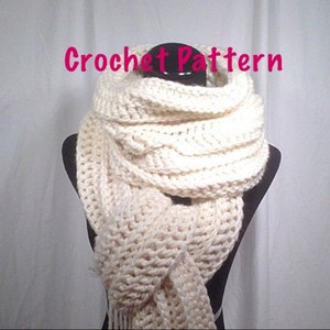 Crochet Pattern - Ribbed Oversized Crochet Scarf