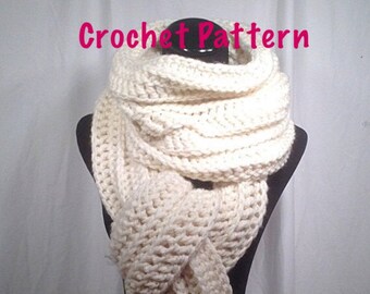 Crochet Pattern - Ribbed Oversized Crochet Scarf