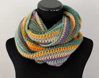 Écharpe infinity au crochet à rayures Flower Field