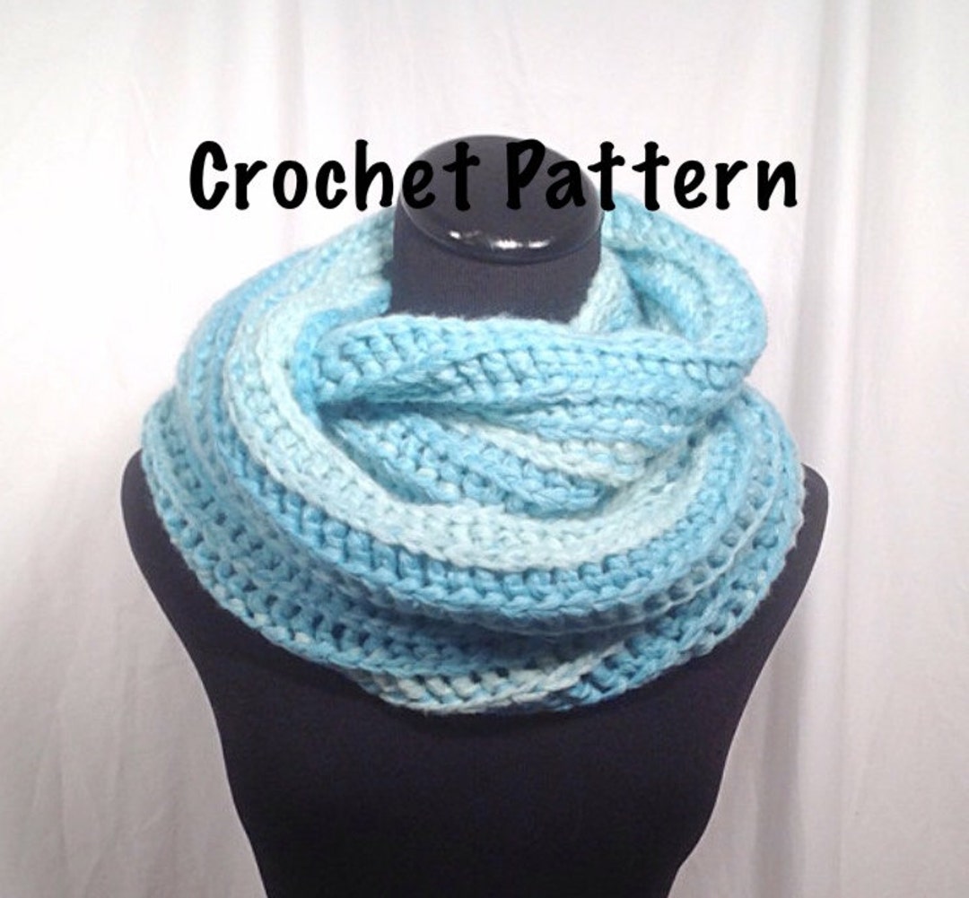 Crochet Pattern - Ribbed Crochet Infinity Scarf - Etsy