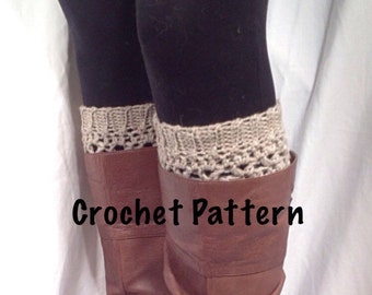Häkelanleitung - Lace Stitch Crochet Boot Cuff