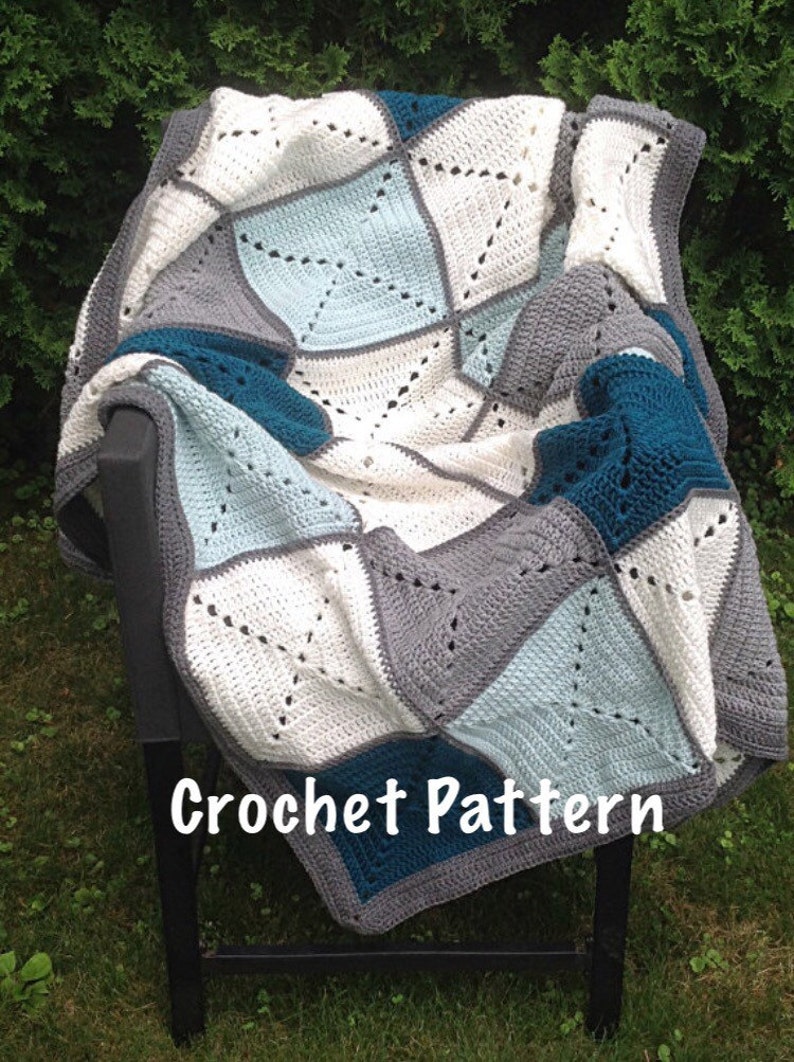 Crochet Pattern Basic Granny Square Patchwork Crochet Blanket image 1