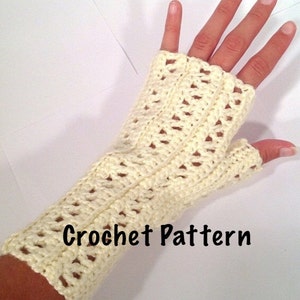 Patrón de crochet: guantes sin dedos de encaje