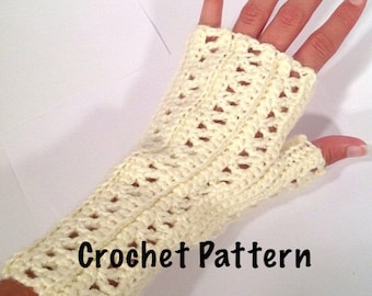 Crochet Pattern - Lace Fingerless Gloves