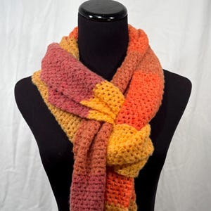 Sunshine Stripe Crochet Scarf