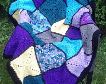 Basic Granny Square Patchwork Crochet Blanket