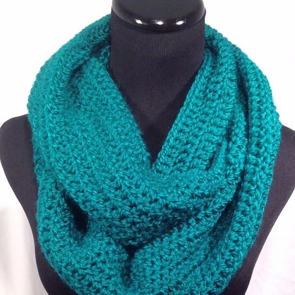 Emerald Crochet Infinity Scarf