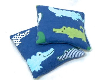 Alligator Rice Hand Warmers, Reusable Rice Packs, Flannel Hand Warmers