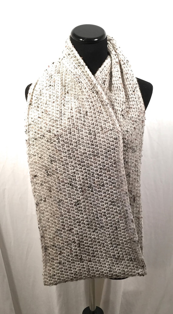 Crochet Pattern - Cream Tweed Crochet Infinity Scarf - Etsy