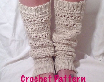 Crochet Pattern - Lace Stitch Crochet Leg Warmer