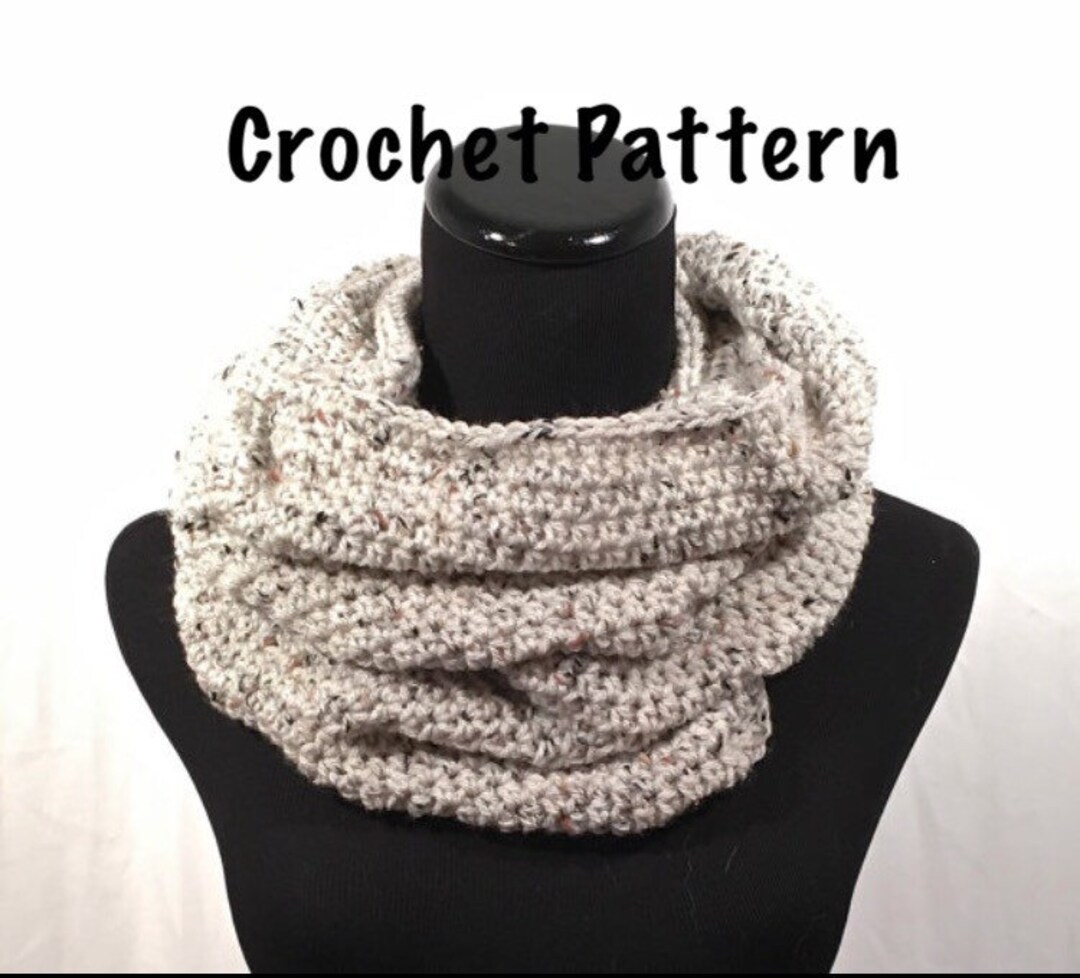 Crochet Pattern - Cream Tweed Crochet Infinity Scarf - Etsy