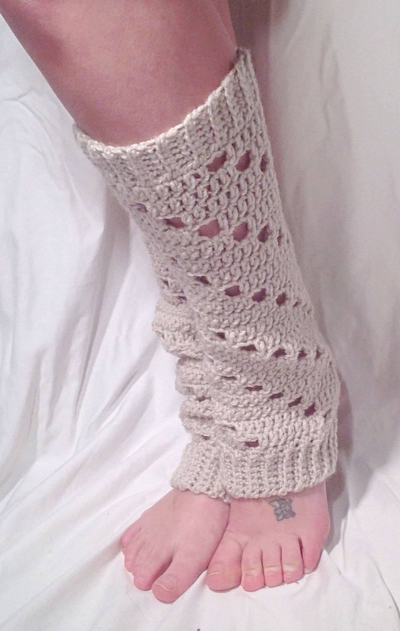 Oatmeal Swirl Lace Stitch Crochet Leg Warmer Etsy