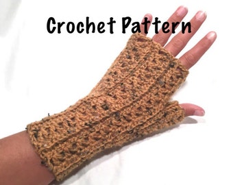 Crochet Pattern - Lace Crochet Fingerless Gloves