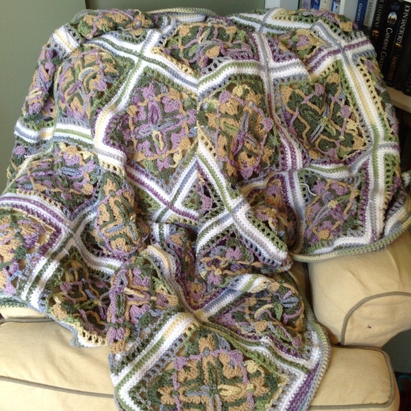 Not Your Granny's Squares Patchwork Crochet Acrylic Blanket