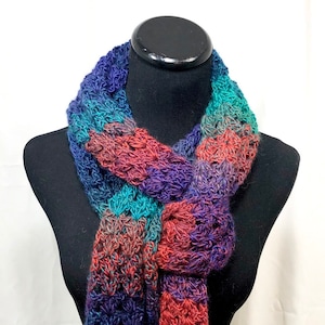 Bold Stripe Crochet Scarf