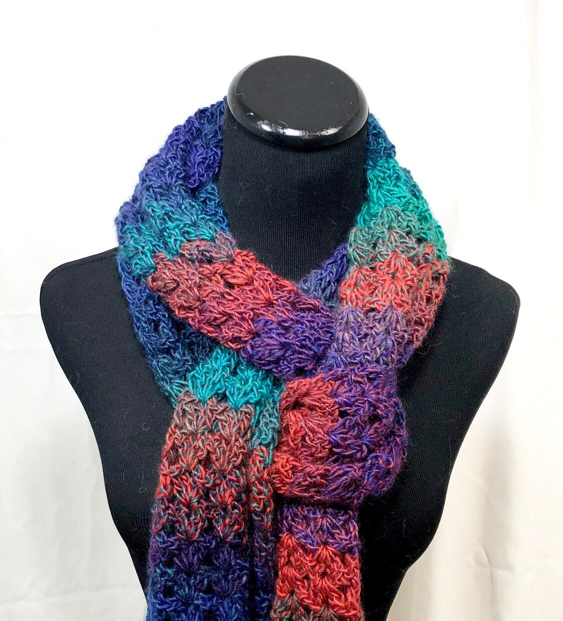 Bold Stripe Crochet Scarf - Etsy