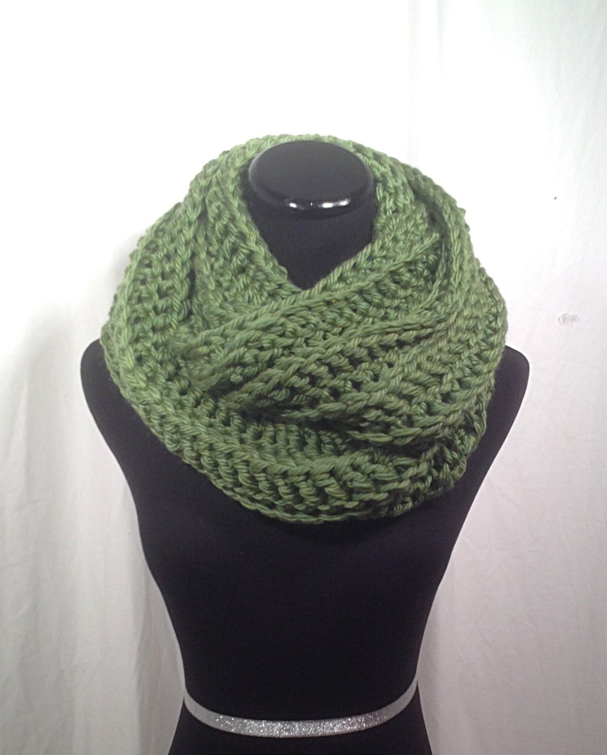 Grass Green Ribbed Oversize Crochet Scarf - Etsy