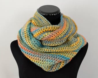 Écharpe infinity au crochet rayée Spring Sunrise