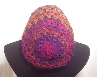 Tropical Wool Slouchy Crochet Beanie