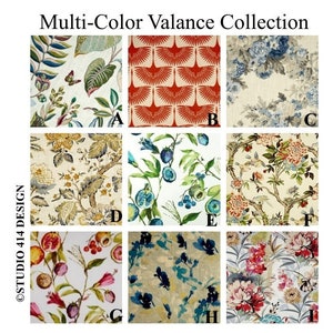 Collezione di mantovane multicolore. Vari colori. Scegli il tuo tessuto. Larghezze personalizzate (50,8 cm-132 cm)