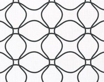 Black Trellis Chainlink  Café Curtain. (Set of 2 Panels).Colors: Black and White .Choose Your Length (15"L upto 64"L)-UNLINED