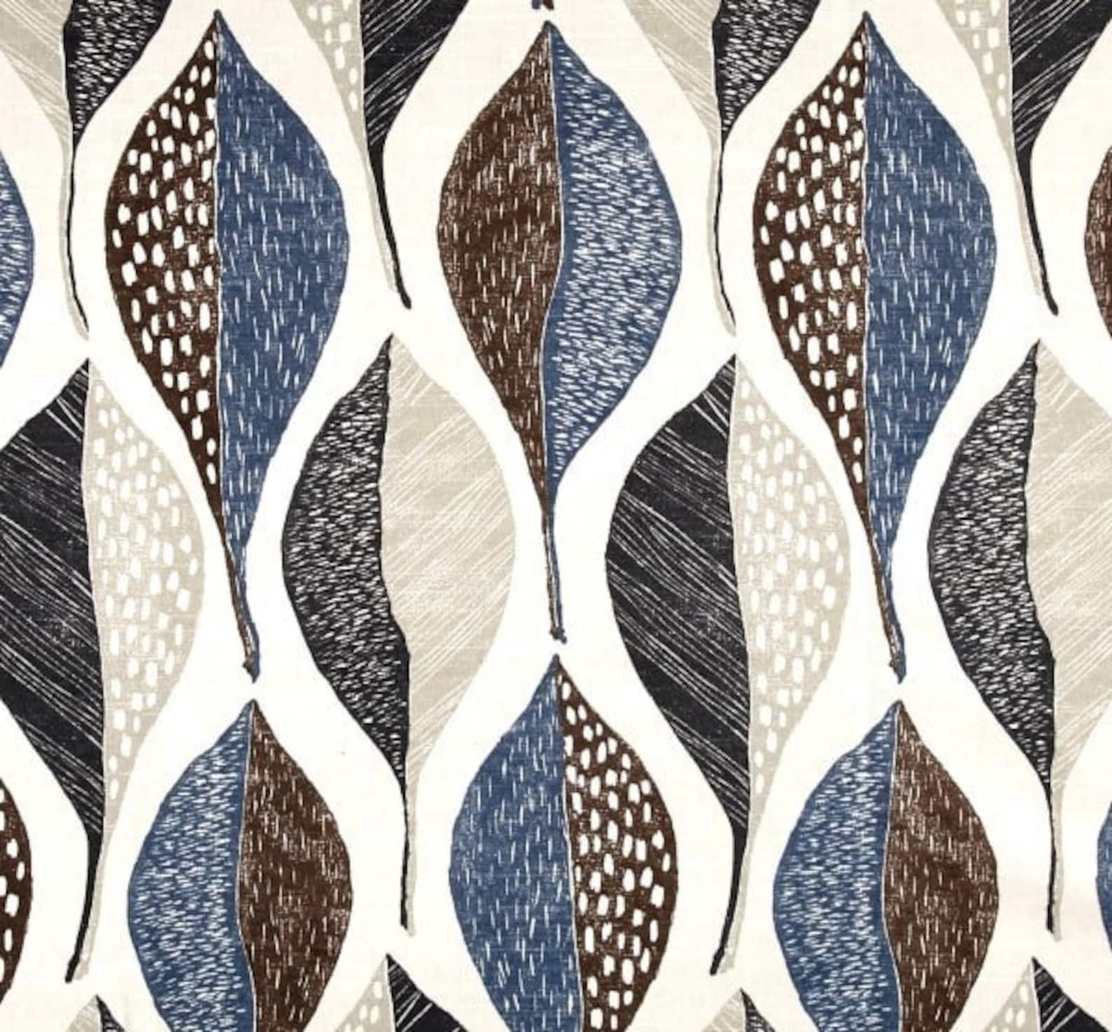 Woodblock Wood Leaf Cafe Curtains (set of 2 Panels).colors : Brown ...