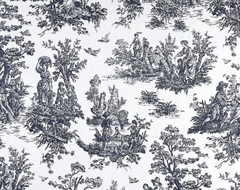 Toile Blue  Café Curtain. (Set of 2 Panels).Colors: White and  Navy.Size -25"W x 25"L--UNLINED
