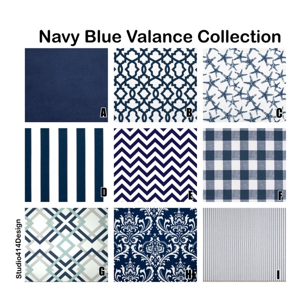 Navy Blue Valance Etsy