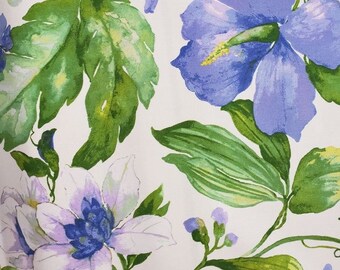 Kailani French Lavender Café Curtains.(Set of 2 Panels).Colors:Purple, Green  and White.Size (25"W x 25"L) Pair-UNLINED