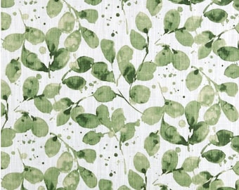 Grove Endive  Cafe Curtains (Set of 2 Panels).Colors:Green and White Choose Length (15&quot;L upto 64&quot;L)-UNLINED