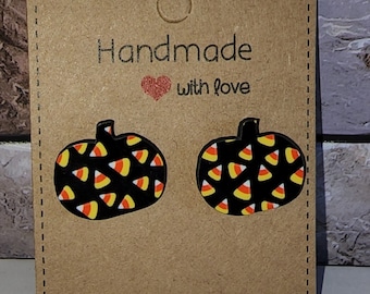 Halloween Earrings Spooky Earrings Shaped Earrings - Cat, Bat, Witches Hat, Pumpkin, Ghost