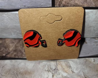 Football earrings. Sports earrings, helmet, jersey - school spirit