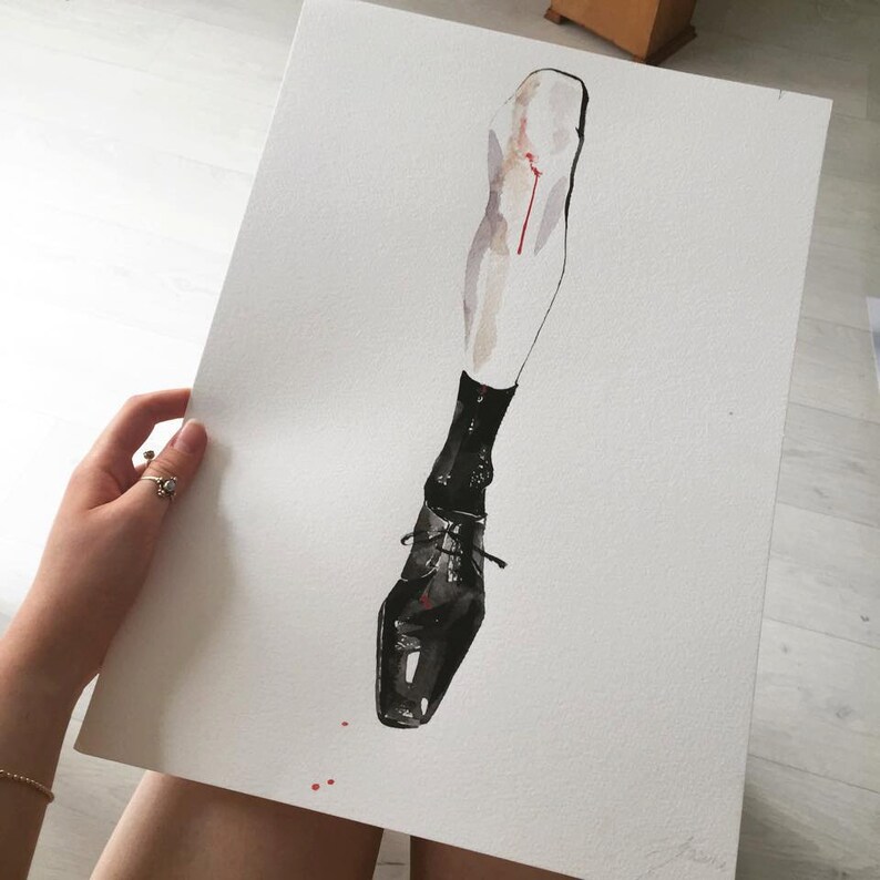 watercolor print Knee bleed