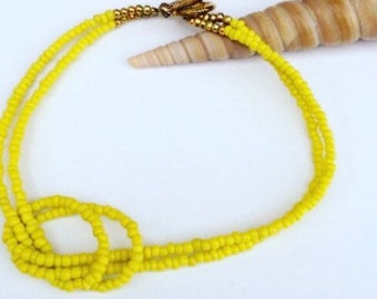 Bright Yellow Beach Anklet.