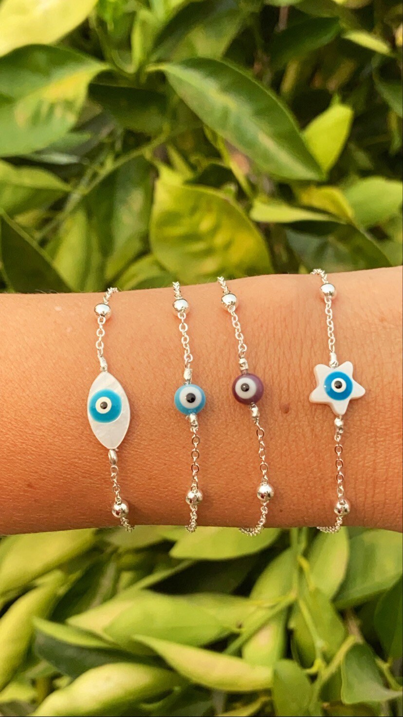 Evil Eye Bracelets/dainty Evil Eye Bracelets Etsy