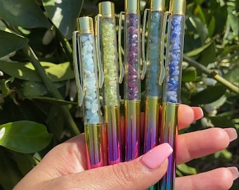 Natural Crystal Chips Pens