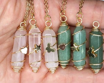 Double Terminated Crystal Point Necklaces/Crystal Bullet Necklaces/Butterfly Necklaces/Star Necklaces/Heart Necklaces