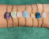 Slide in Crystal Bracelets Raw Crystal Bracelets Dainty Crystal Bracelets