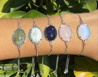 Slide in Crystal bracelets/Lapis Bracelets/Tigers Eyes Bracelets/Green Aventurine Bracelets/Amethyst Bracelets/Howlite Bracelets