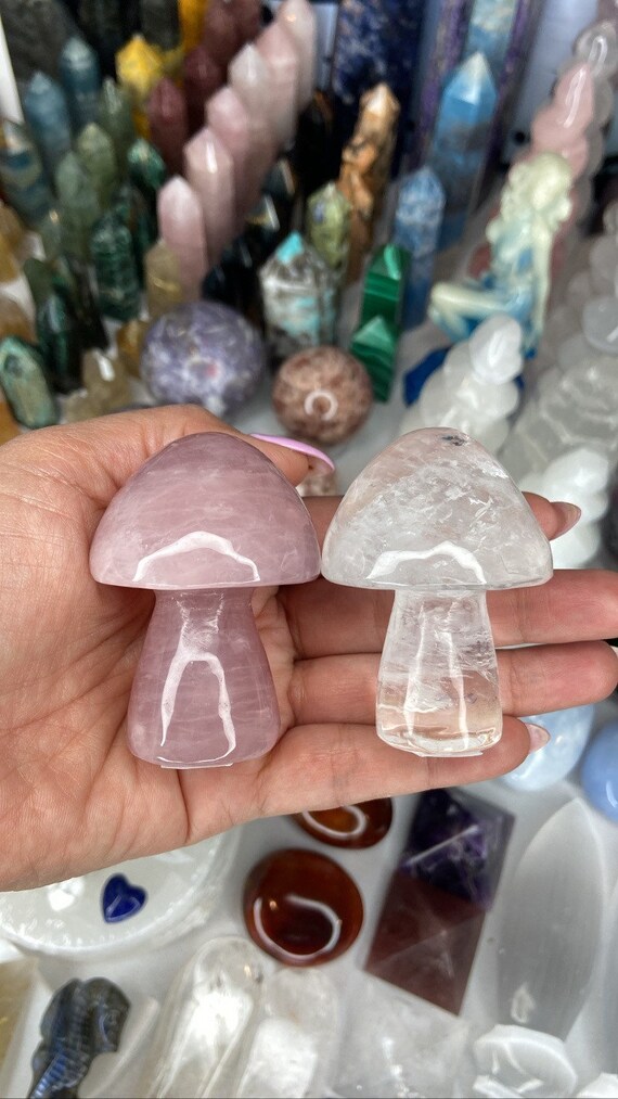 Crystal Mushrooms/gemstone Mushroom/amethyst Mushrooms/clear Etsy