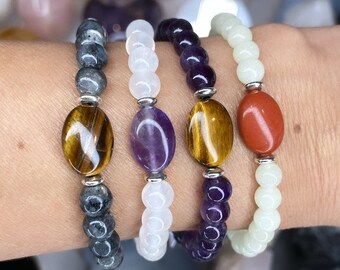 6 mm Crystal Beaded Bracelets / Stackable crystal bracelets/Meditation crystal bracelets/yoga crystal bracelets