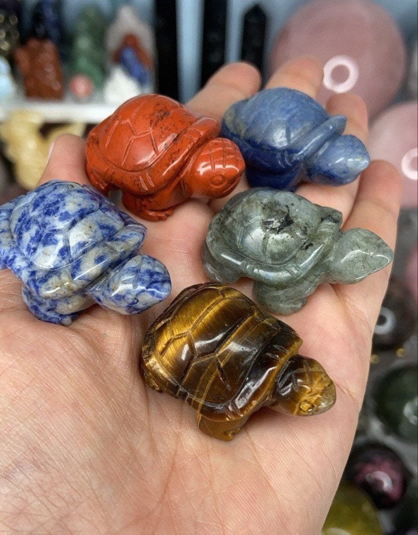 Gemstone Turtles/Crystal Turtles/Turtle Carvings | Etsy